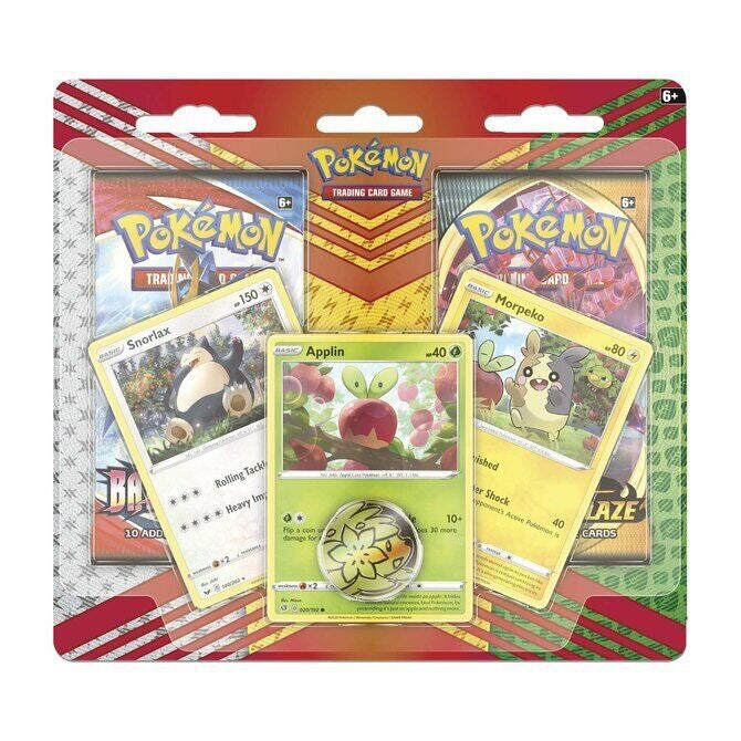 Sword &amp; Shield - Snorlax, Morpeko &amp; Applin 2 Pack Blister