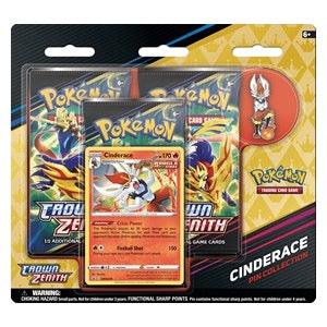 Crown Zenith: Cinderace, Rillaboom, Inteleon Pin Collection 3-Pack Blister