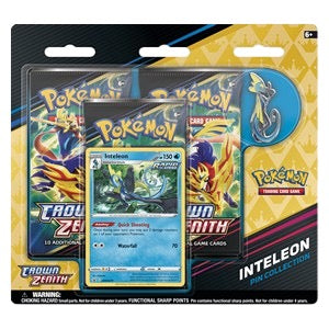 Crown Zenith: Cinderace, Rillaboom, Inteleon Pin Collection 3-Pack Blister
