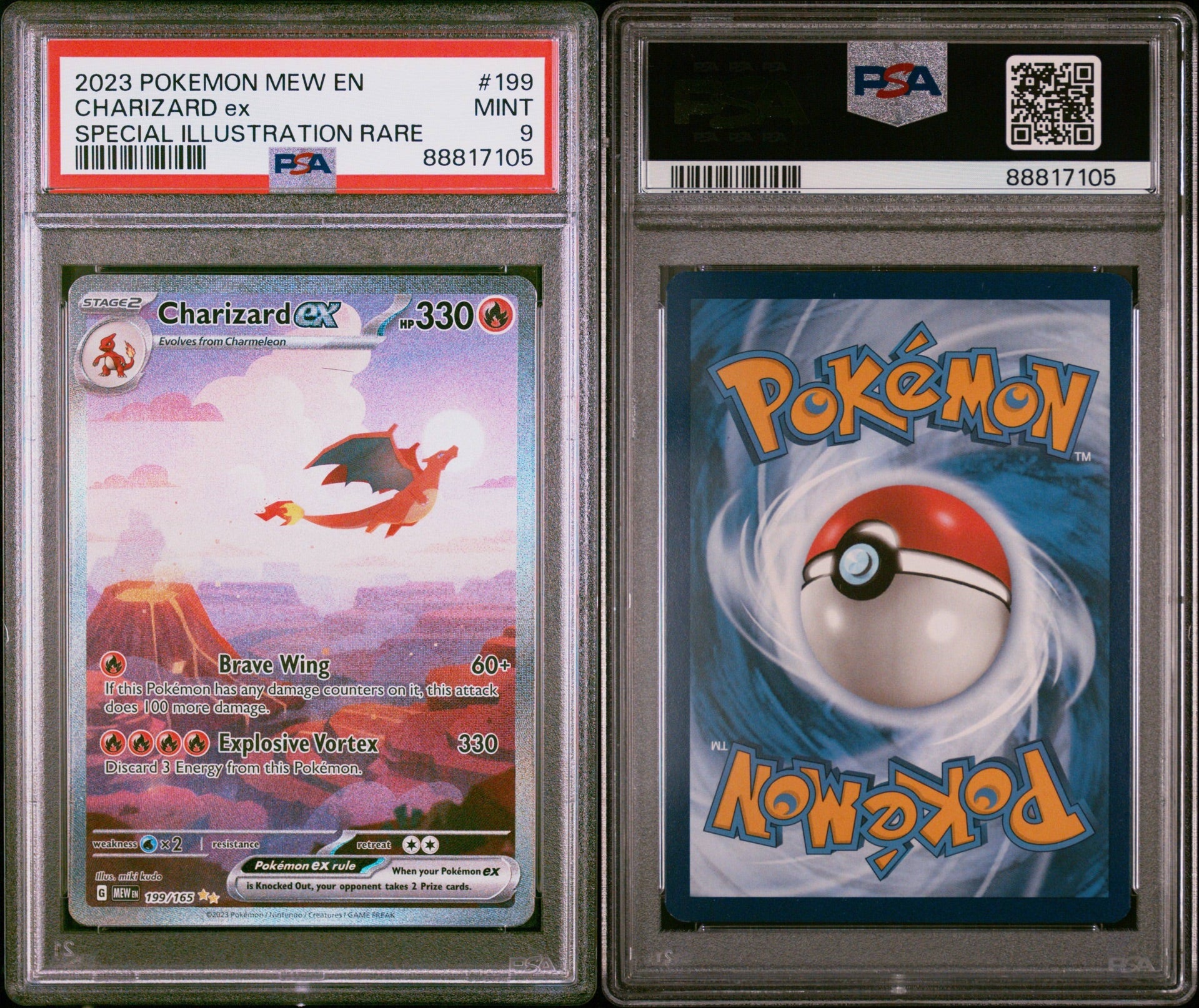 2023 POKEMON 151 #199 CHARIZARD EX SPECIAL ILLUSTRATION RARE PSA 9