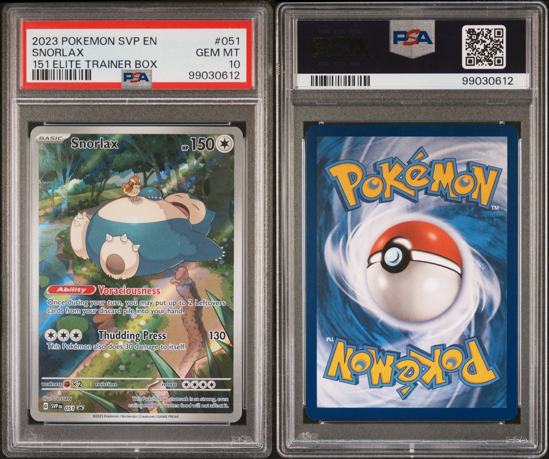 2023 POKEMON SVP051 BLACK STAR PROMO SNORLAX ELITE TRAINER BOX PSA 10