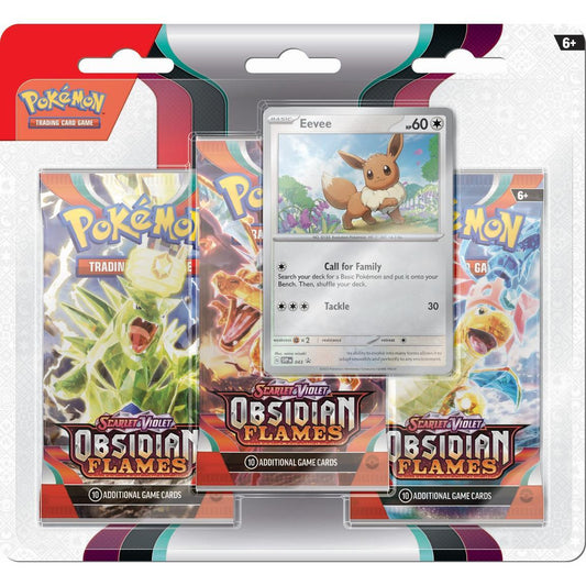 Pokémon Scarlet & Violet Obsidian Flames 3 Booster Blister Eevee