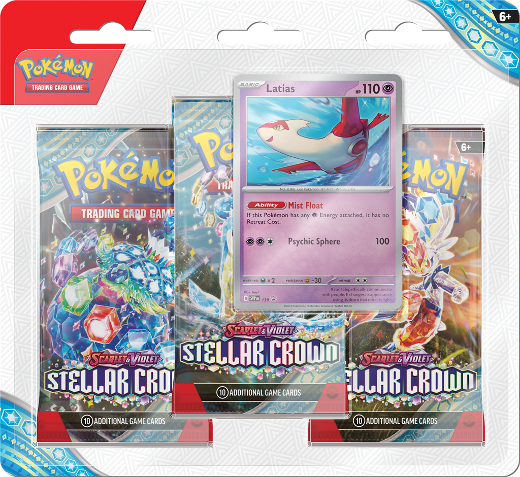 Pokémon Scarlet &amp; Violet Stellar Crown 3 Pack Blister Latias