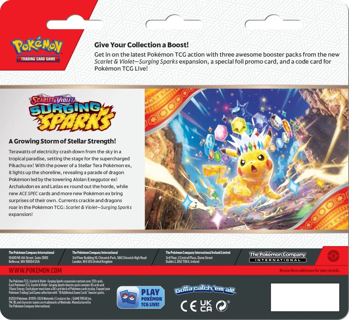 Pokémon Scarlet & Violet Surging Sparks 3 Pack Blister Zapdos