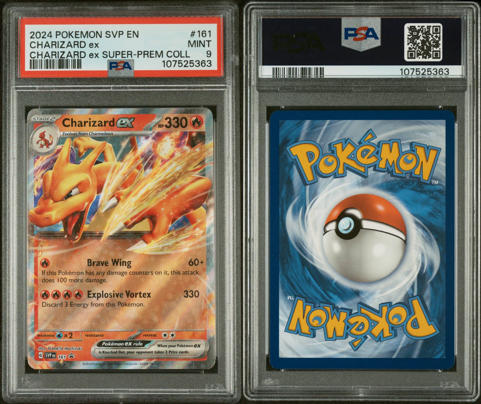 2024 POKEMON SVP EN-SV BLACK STAR PROMO #161 CHARIZARD EX CHARIZARD EX SUPER-PREM COLL PSA 9