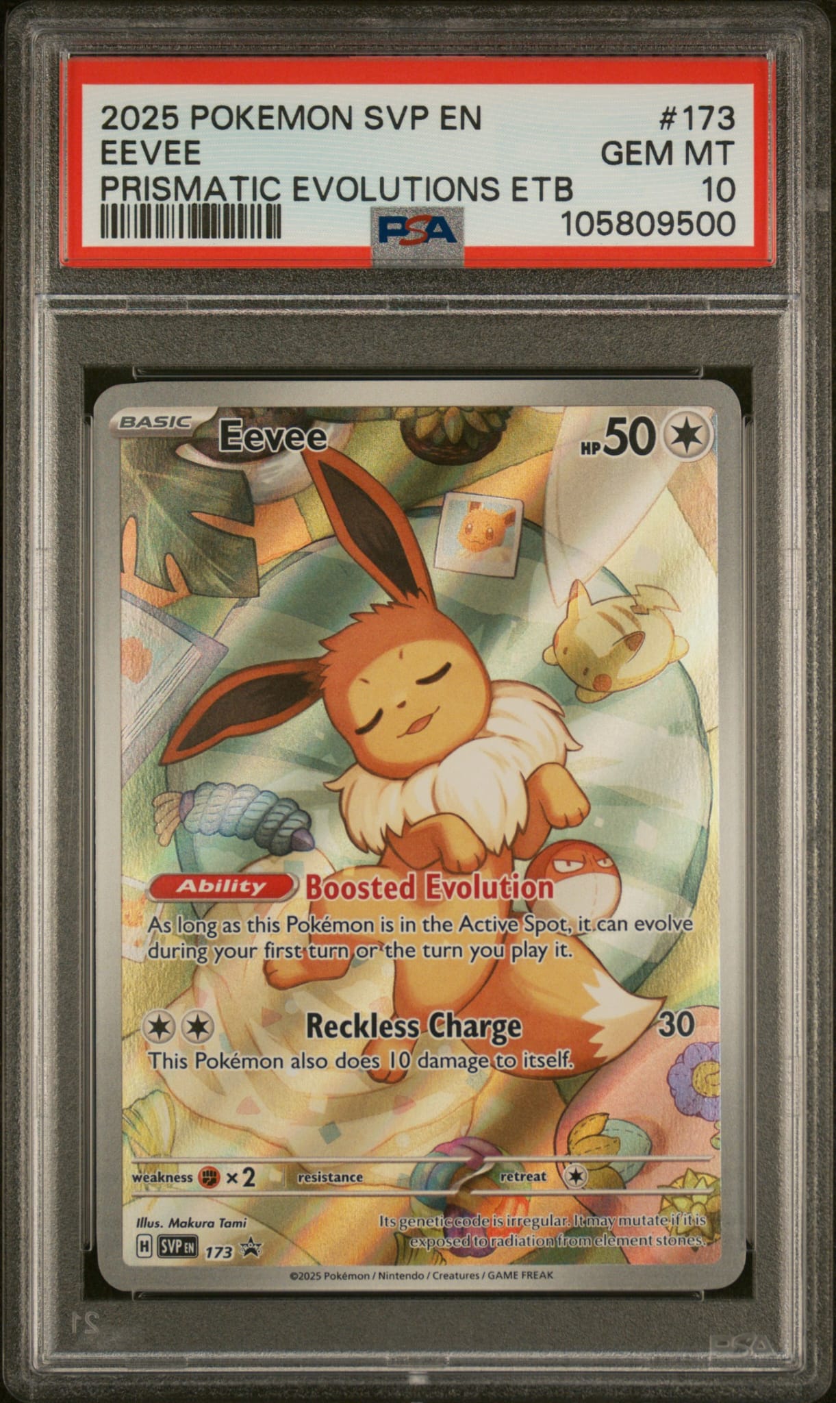 2025 POKEMON SVP EN-SV BLACK STAR PROMO #173 EEVEE PSA 10