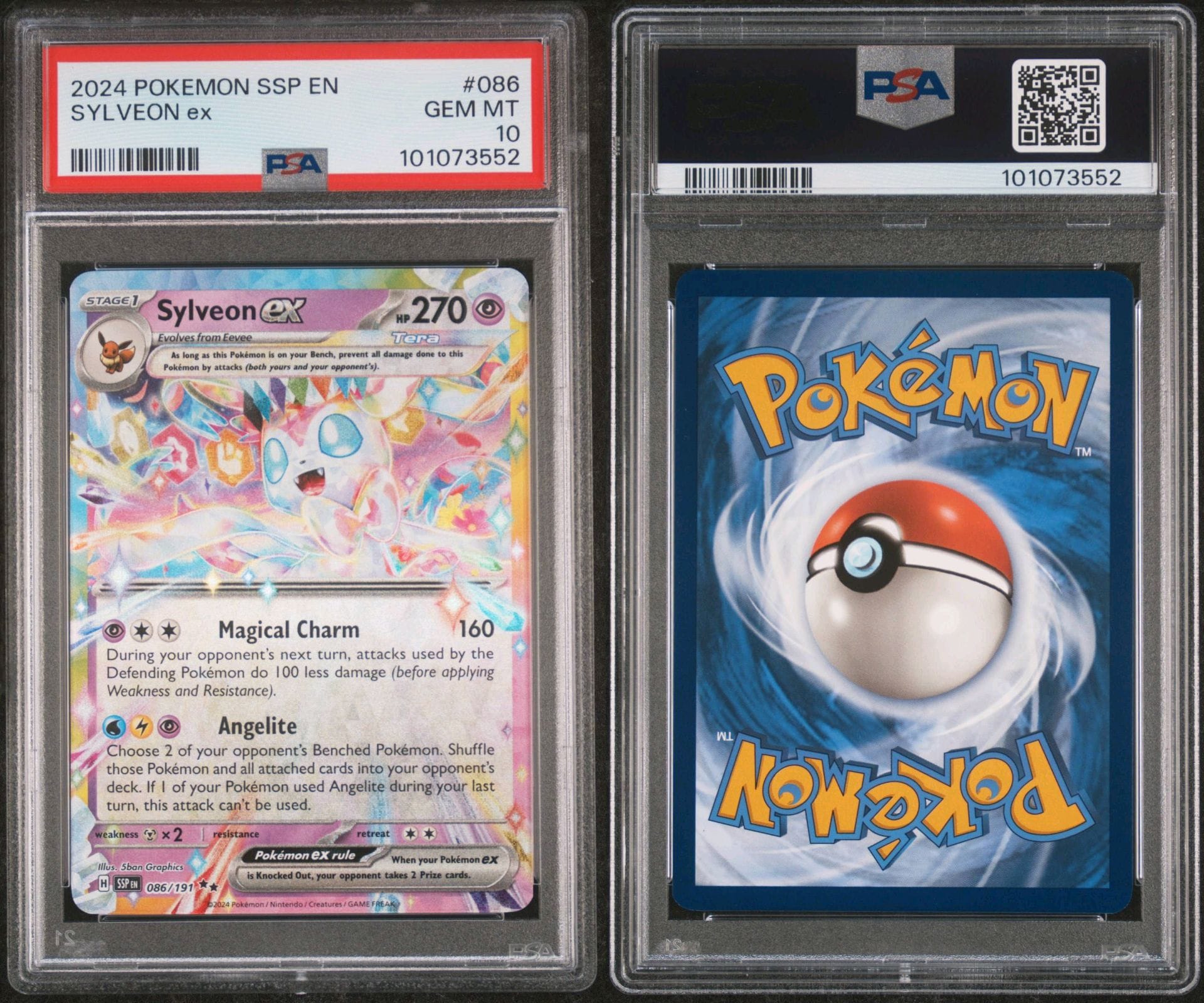 2024 POKEMON EN-SURGING SPARKS #086 SYLVEON EX PSA 10